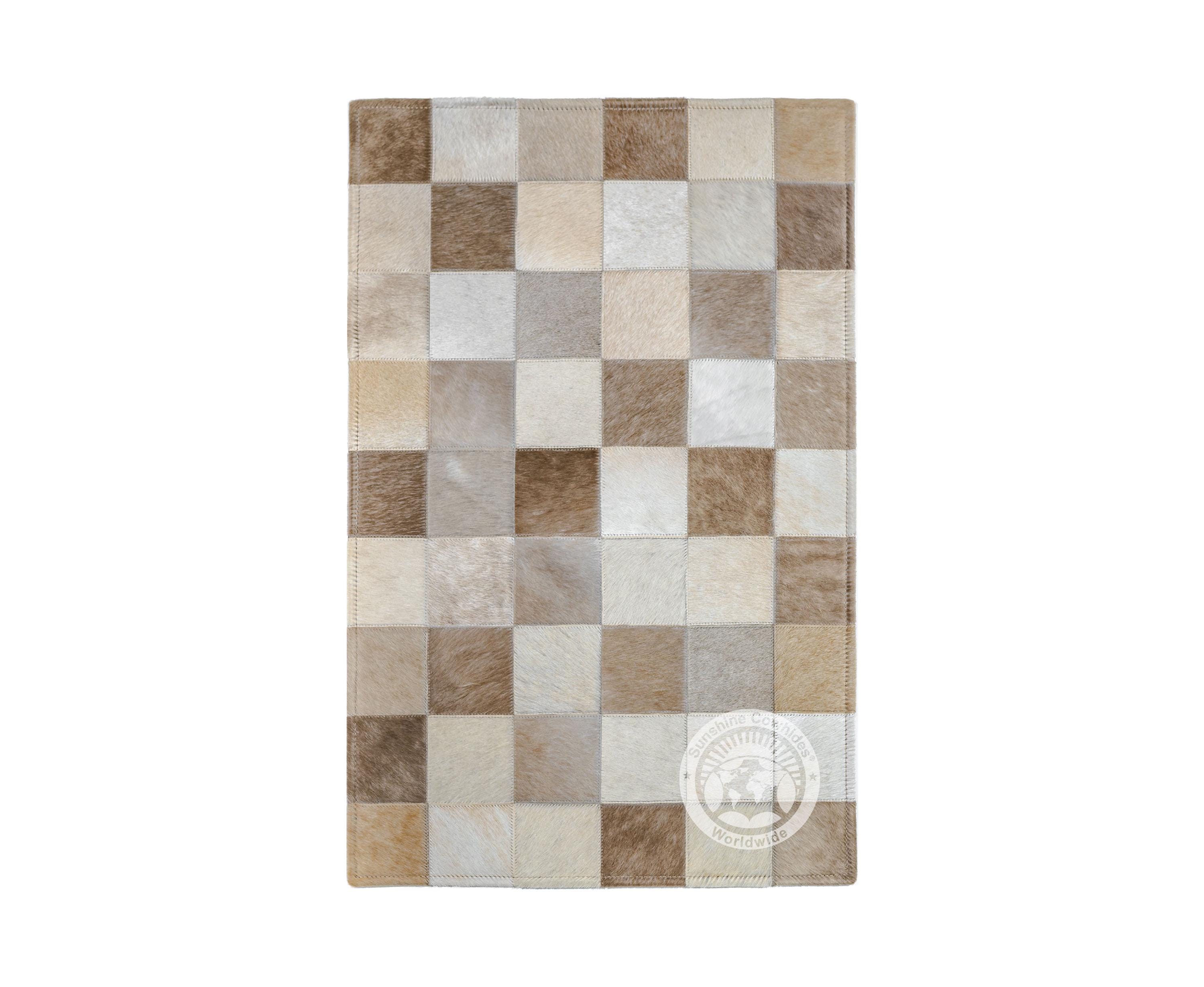 24x35 Rug Cowhide Patchwork Rug - Handmade Bedside and Floor Mat - Size 24x35 ...