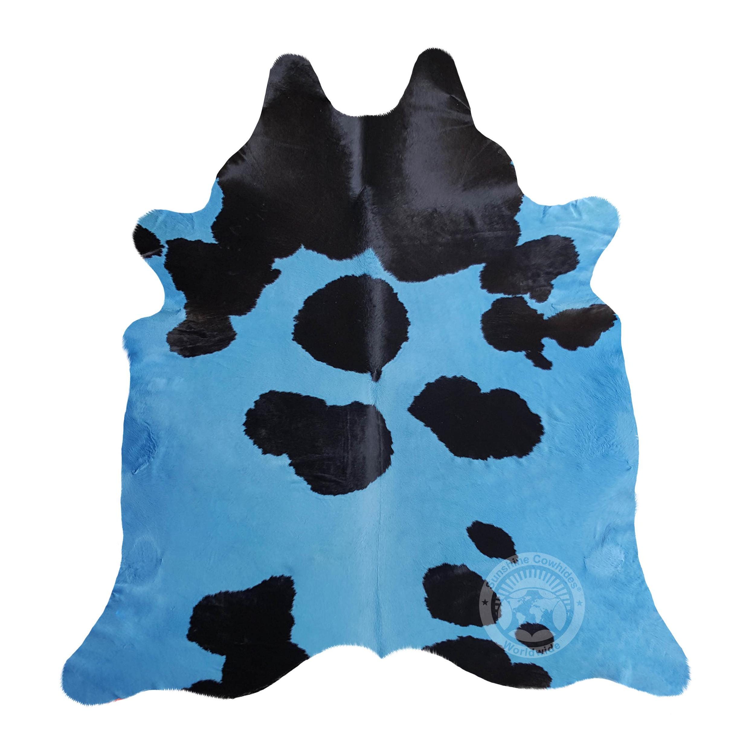Dyed Blue Cowhide Rug - Brazilian Leather Hide (6x7-8') - Etsy