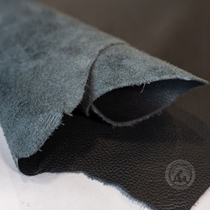 Black Pebble Grain Leather Scrap: 12x12, 24x24 Upholstery Sheets