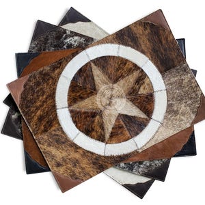 Cowhide Placemat, Star - Assorted Colors - Table Decoration