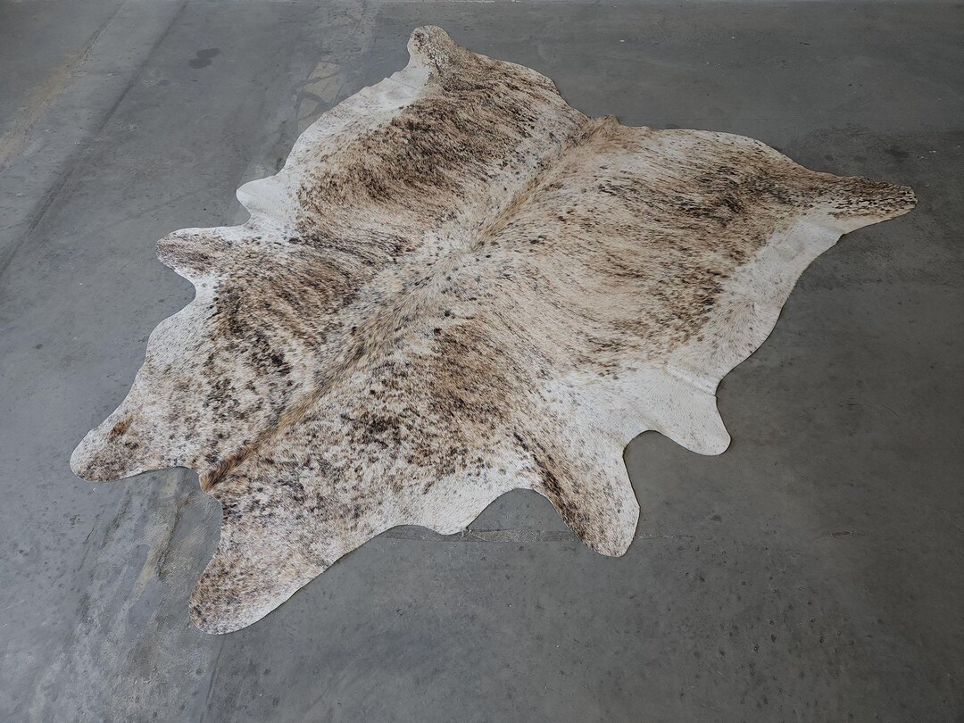 Real Cowhide Rug – Brindle Pattern, 6x7 Feet Large Size | Top Quality, Natural Leather, Country Style Floor Decor 9 thumbnail image