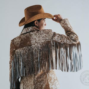 Cowhide Leather Jacket with Fringe – Women’s Size 6 (Small) image 2