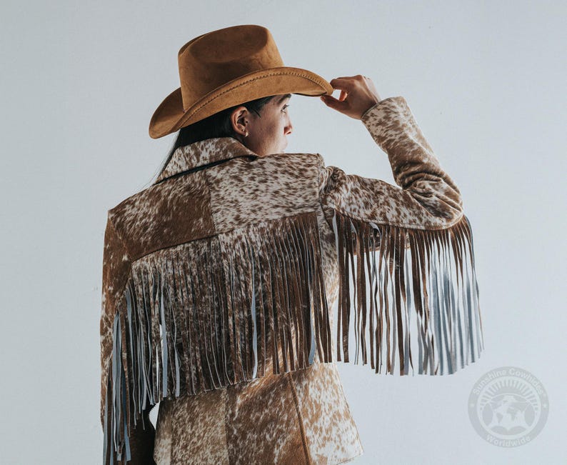Cowhide Leather Jacket with Fringe – Women’s Size 6 (Small) image 2
