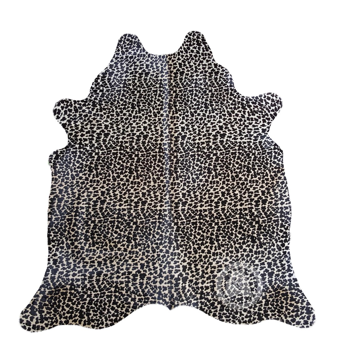 6x7 Rug Leopard Animal Print Cowhide Rug - Natural Real Leather – Soft Area Rug ...
