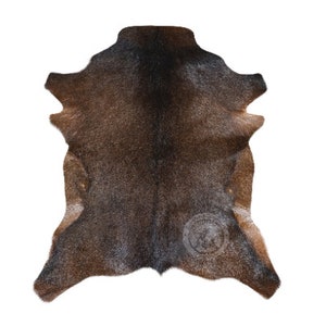 Brown Goatskin, Genuine Leather rug - Size 2x3' - Top Quality