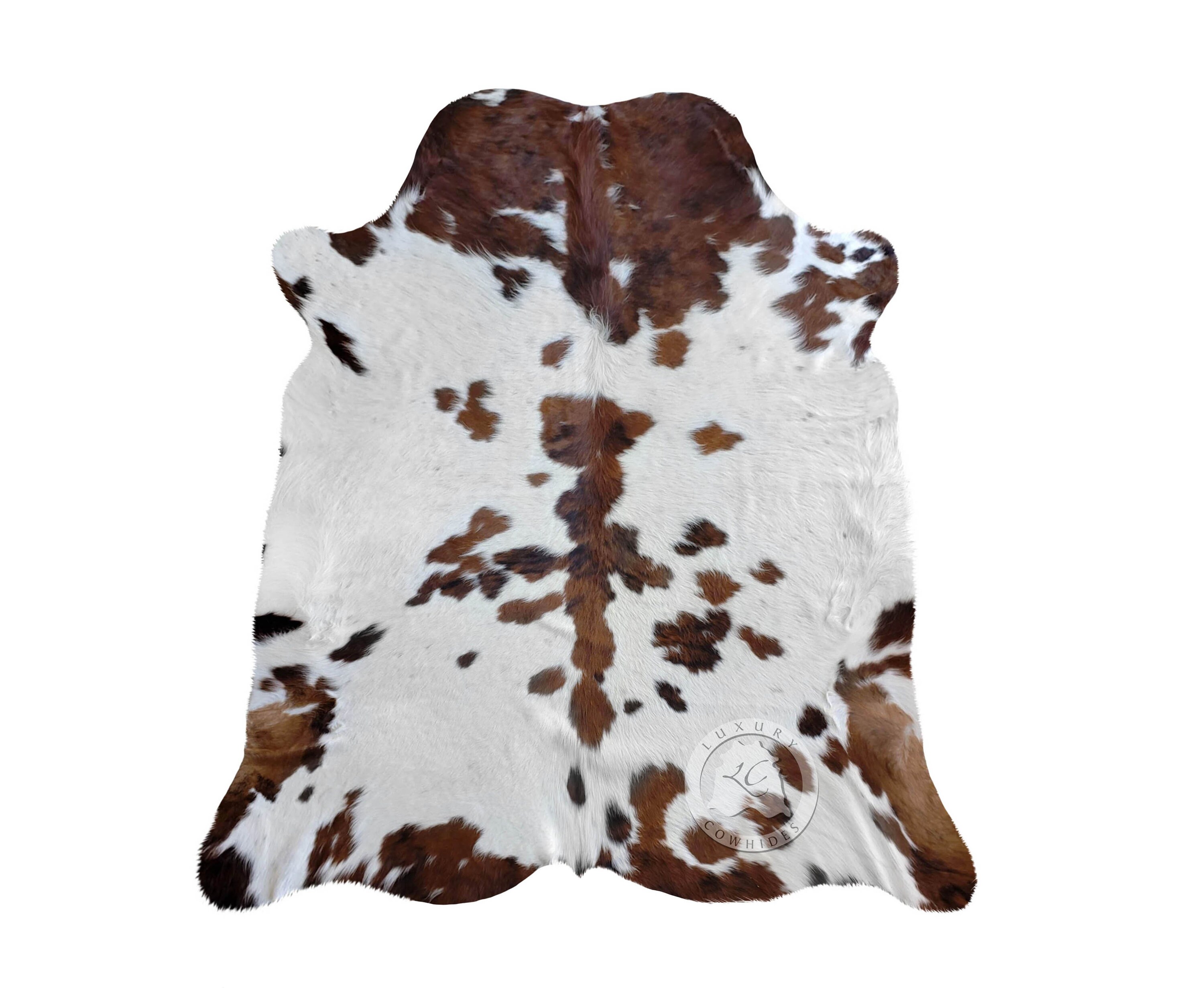 Tricolor Cowhide Rug Authentic Leather Rug with Hair on by Original Cowhide 