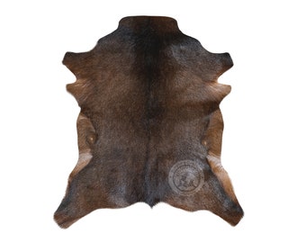 Tappeto in vera pelle di capra marrone