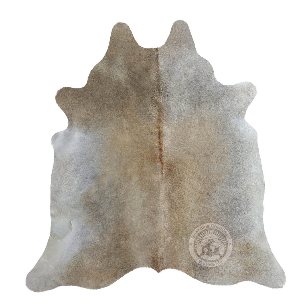 グレーベージュ牛革ラグ - M/L/XXL - Etsy 日本