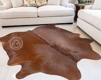 本物のブラウン牛革ラグ、M/L/XXL - Etsy 日本