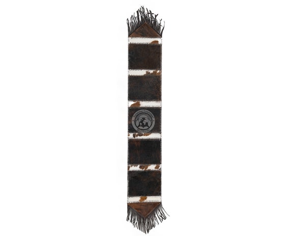 Cowhide Table Runner with Fringe - Size 12x66''