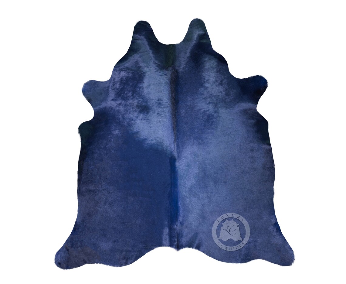 Dyed Navy Blue Cowhide Rug Top Quality Cowhide Rug Etsy UK