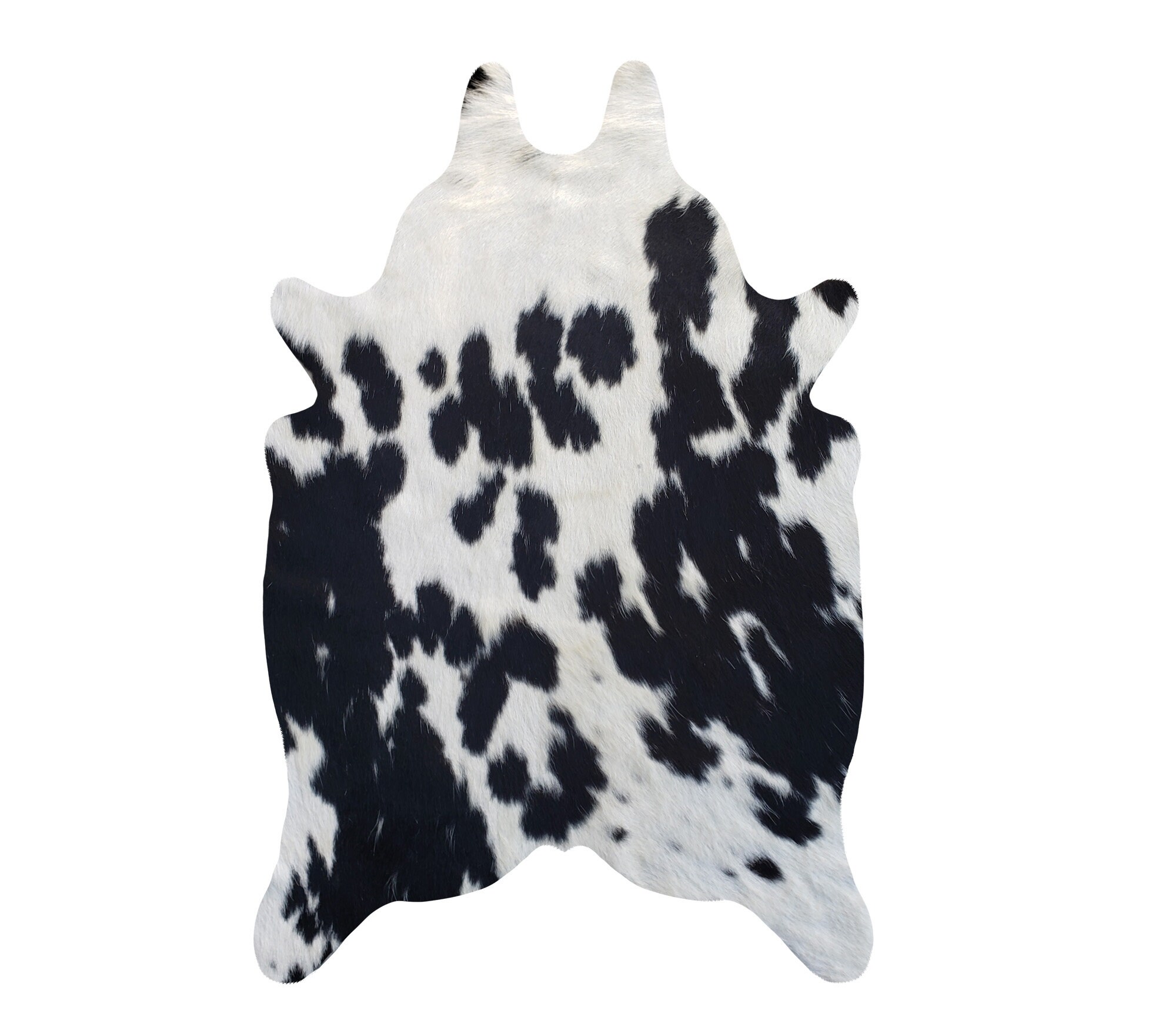 Tapis En Véritable Peau De Vache – Noir & Blanc – Moderne, Hypoallergénique Et Antidérapant