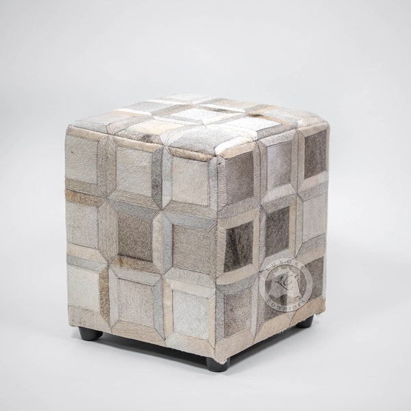 Cowhide Ottoman Etsy