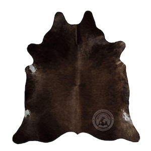 Dark Brown Brazilian Cowhide Rug – Authentic Leather Hide