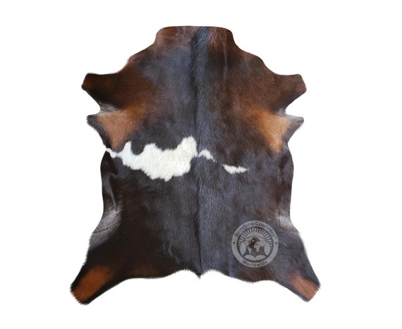 Goatskin Hide Exotic tones, Genuine Leather rug - Size 2x3'
