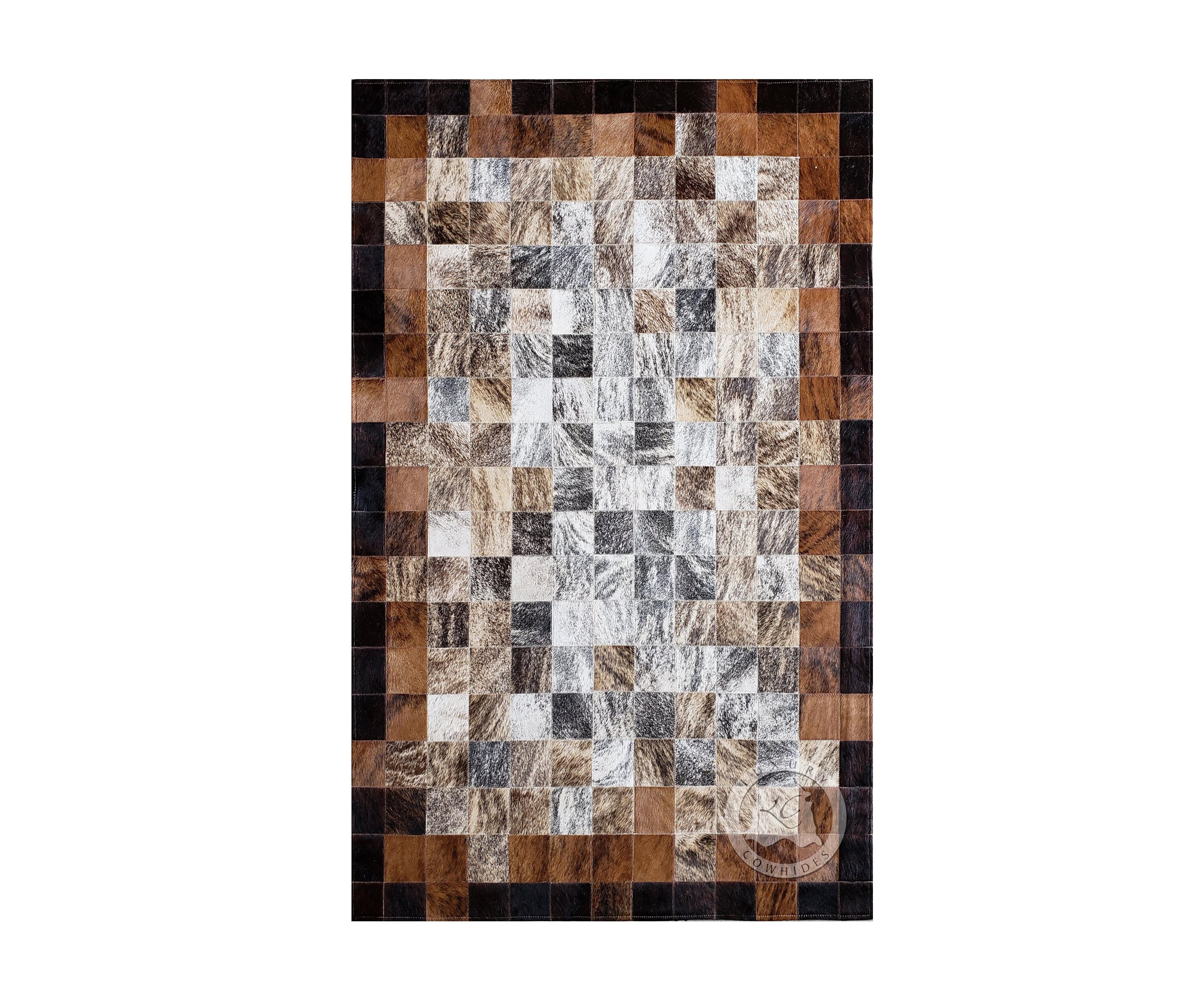 Patchwork Cowhide Rug Degrade Tones 3 X5 Etsy