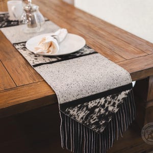 Cowhide Table Runner – Rustic Hair-On Decor, 12x66”