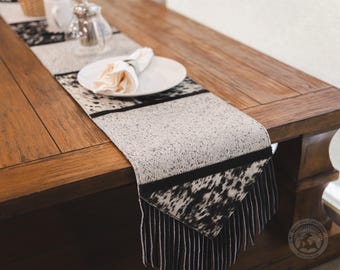 Cowhide Table Runner – Rustic Hair-On Decor, 12x66”