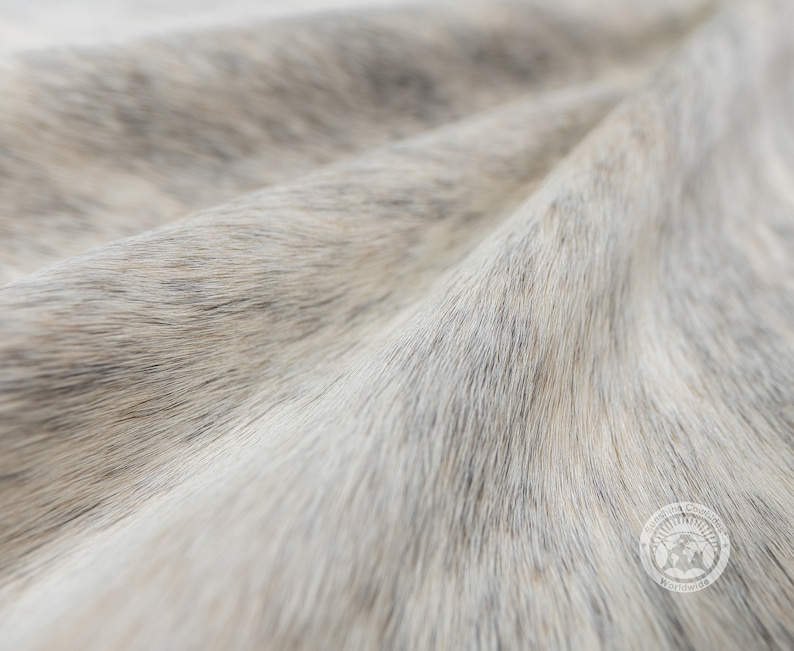 Brindle Cowhide Rug, Brazilian Leather Hide, Light Gray image 2