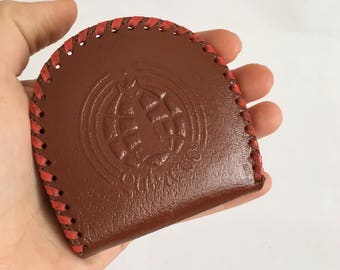 NEVER USED - Genuine leather wallet - Embossed leather billfold - Vintage brown genuine leather wallet - Unisex Wallet - Vintage wallet