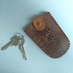 NIE BENUTZT - Echtleder Schlüsseletui - Vintage Leder Schlüsseletui - Schlüsselmäppchen - Echtleder Schlüsselanhänger - Schlüsselanhänger - LederSchlüsselhalter