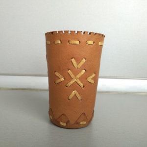 Genuine Leather Dice Cup - Leather Dice Cup - Leather shaker cup - Pen Cup - Vintage Leather Cup - Pencil Cup Holder - Genuine leather cup
