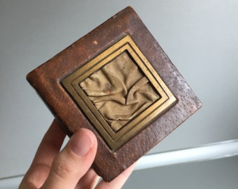 Vintage Genuine Leather Box - Vintage leather box - leather box - Trinket Box - Leather Jewelry Box - Genuine Leather Box - Memory box