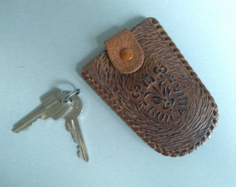 NEVER USED - Genuine leather key case - Vintage leather key case - Key case - Genuine leather keychain - keychain - Leather key holder