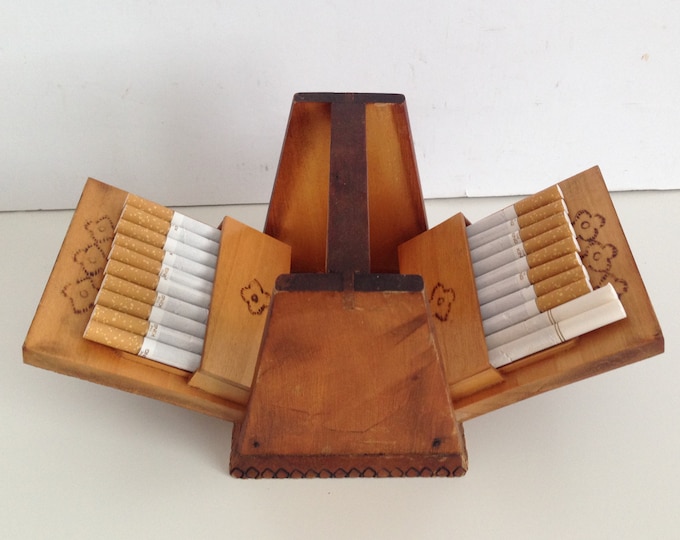 Vintage Wooden Cigarette Box Vintage Handmade Wooden Box Cigarette Box