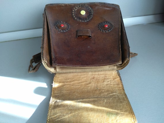 Vintage Bag Of Genuine Calfskin - Retro leather b… - image 7