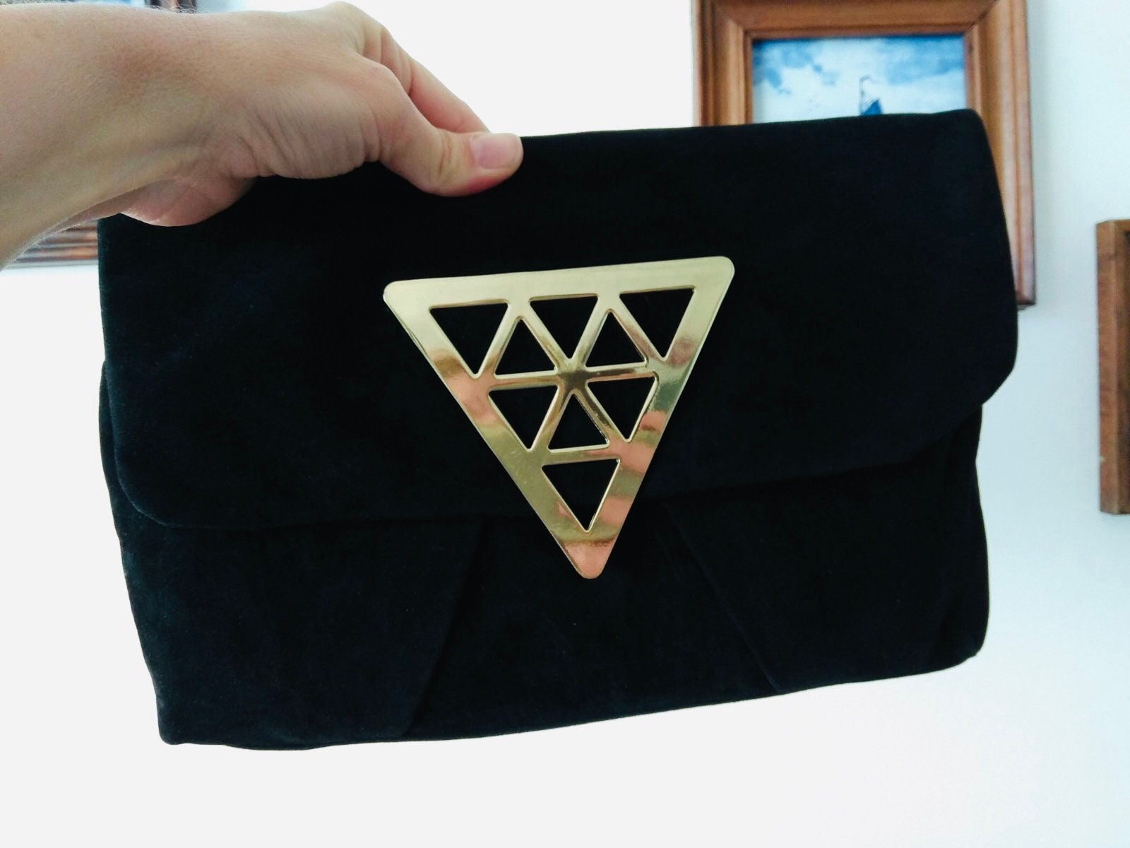 ASOS Clutch Bag With Gold Element Clutch Bag Asos Etsy Canada