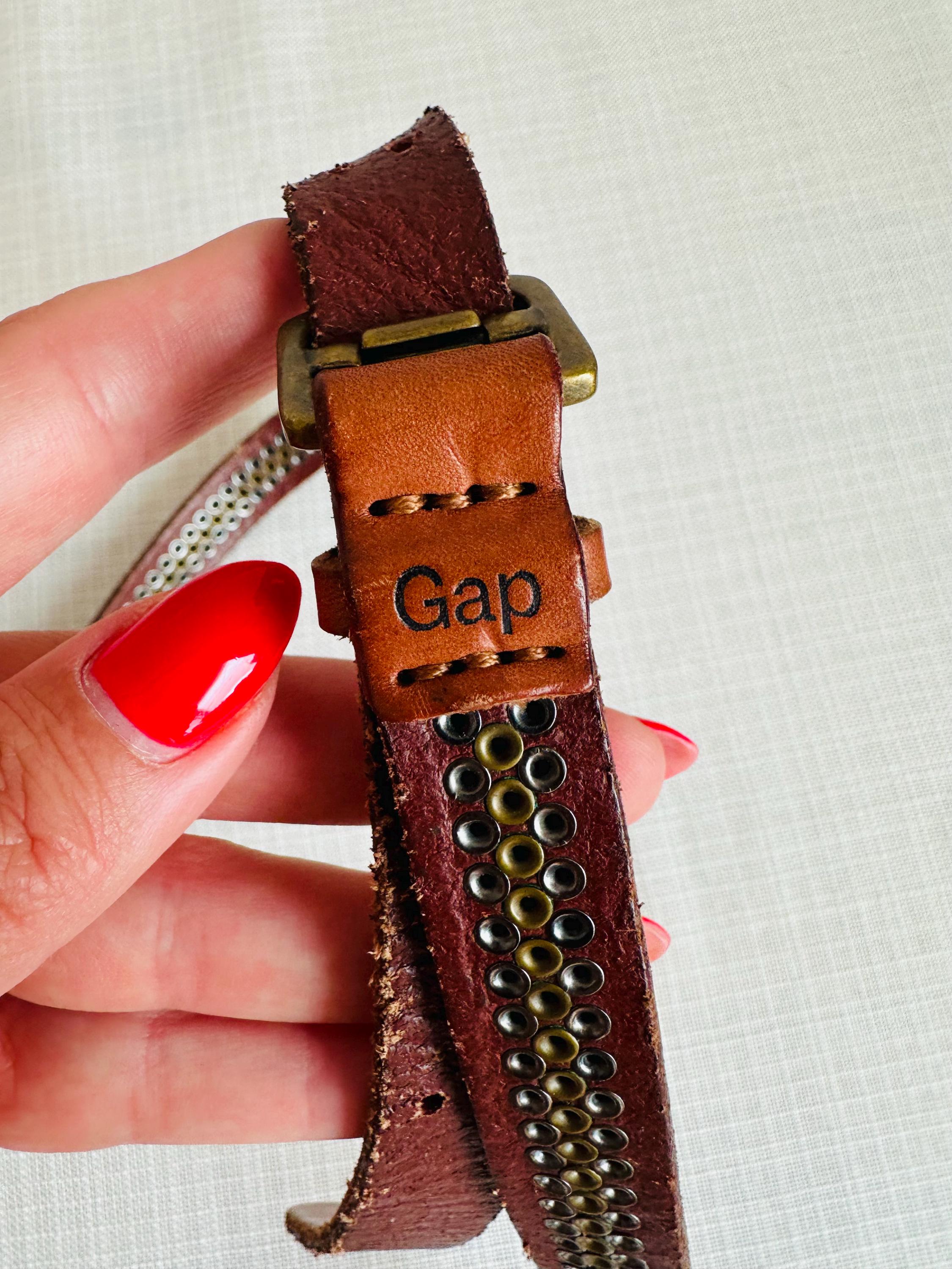Gap Genuine Leather Belt With Metal Riveted - Etsy