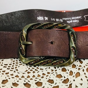 Vintage Vera Pelle genuine leather belt Brown genuine leather belt image 3