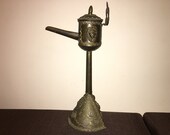 Antique brass oil lamp - Wall hanging or table oil lamp - Rare brass oil lamp