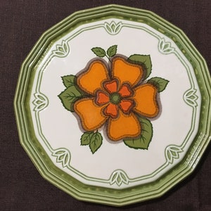 assiette à gâteau vintage Herbolzheim - Grande assiette à gâteau - Assiette à gâteau ronde en céramique