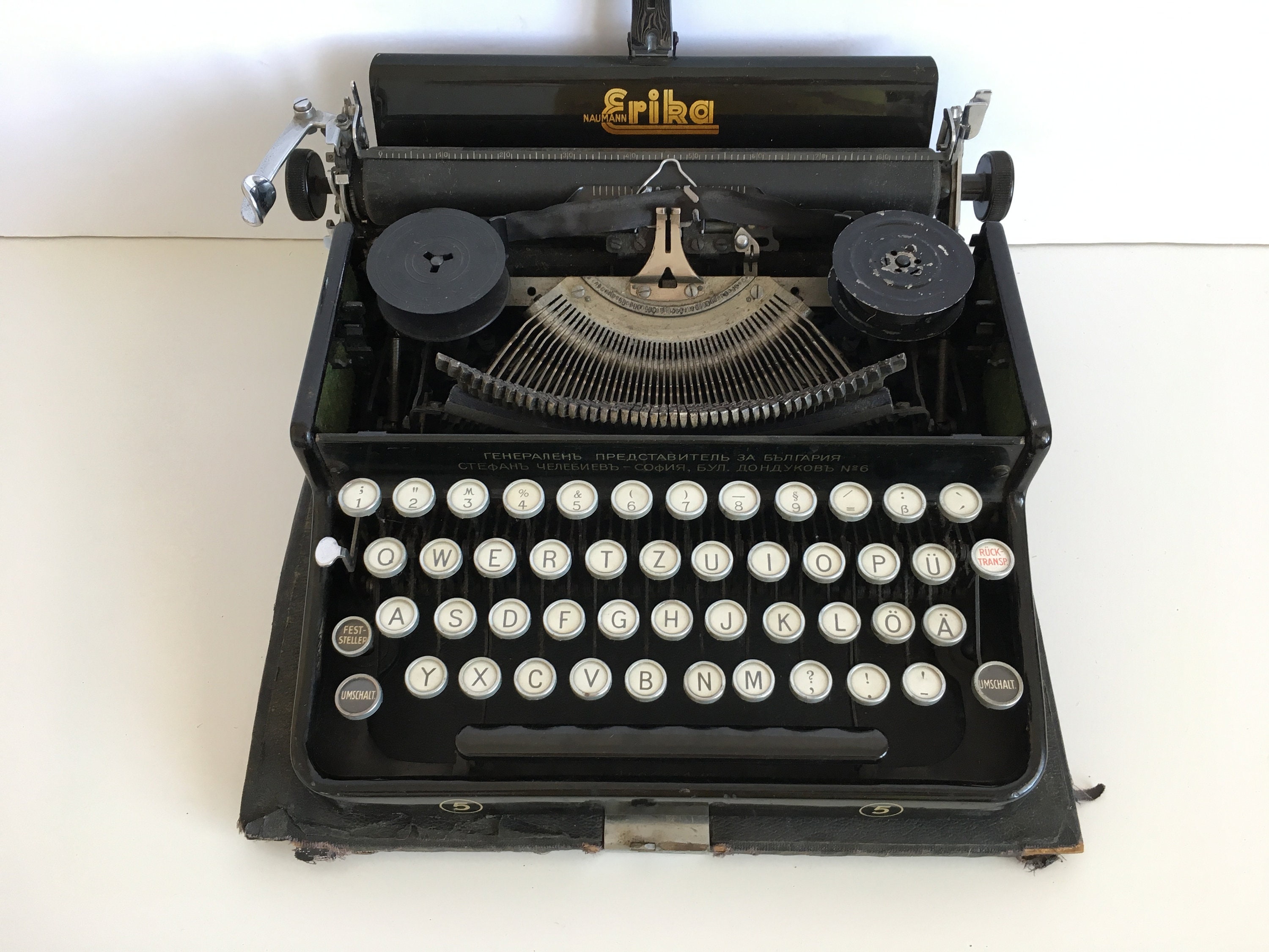 Typewriter Retro typing machine Erika 5 writing machine Etsy