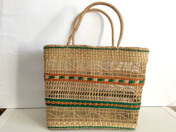NEVER USED - Straw basket - Straw bag - Summer car