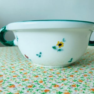 Vintage Gmundner Keramik Austria hand painted bowl with handle