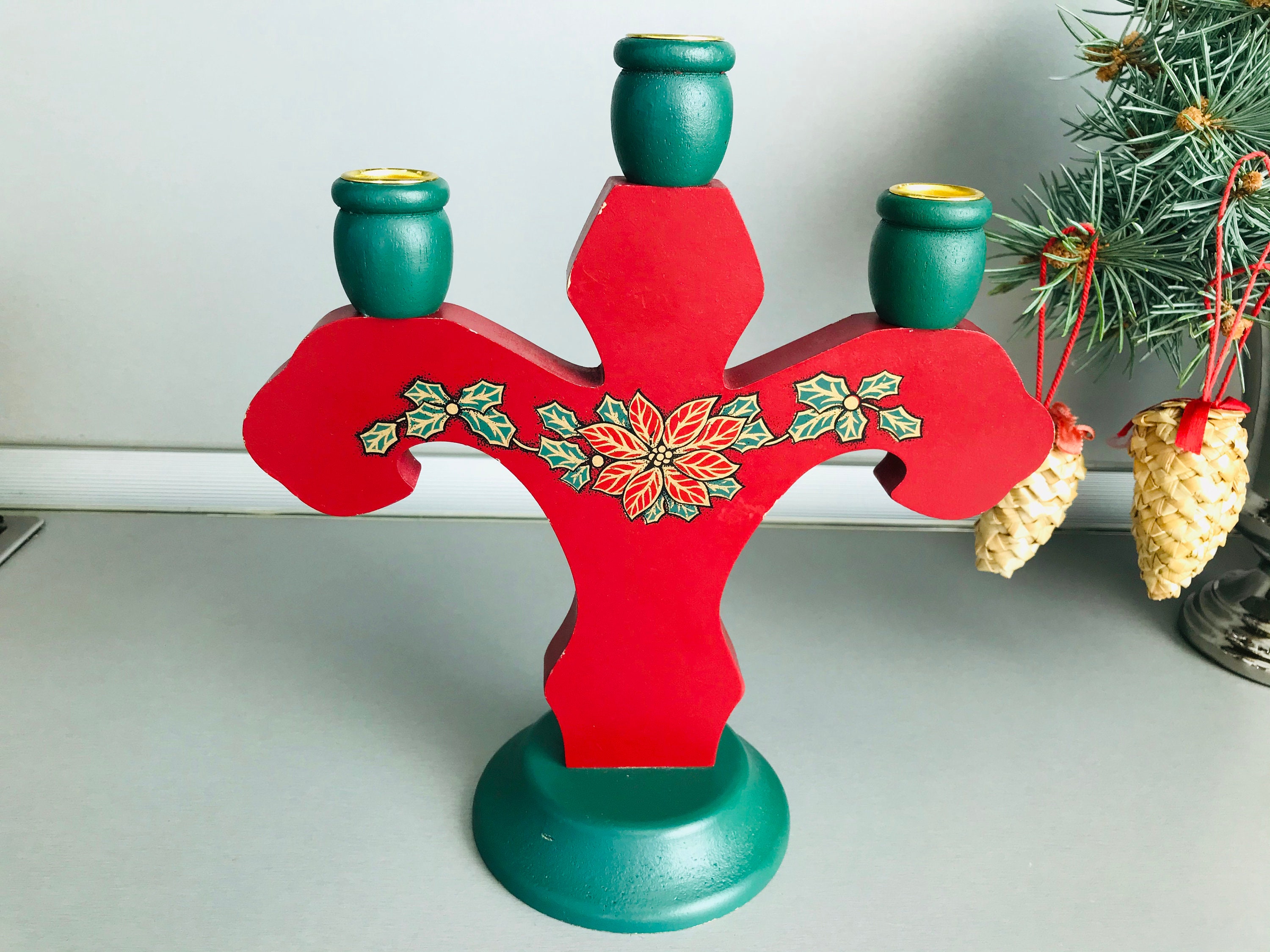 Sweden Christmas Wooden Candlestick Sweden Candlestick Etsy