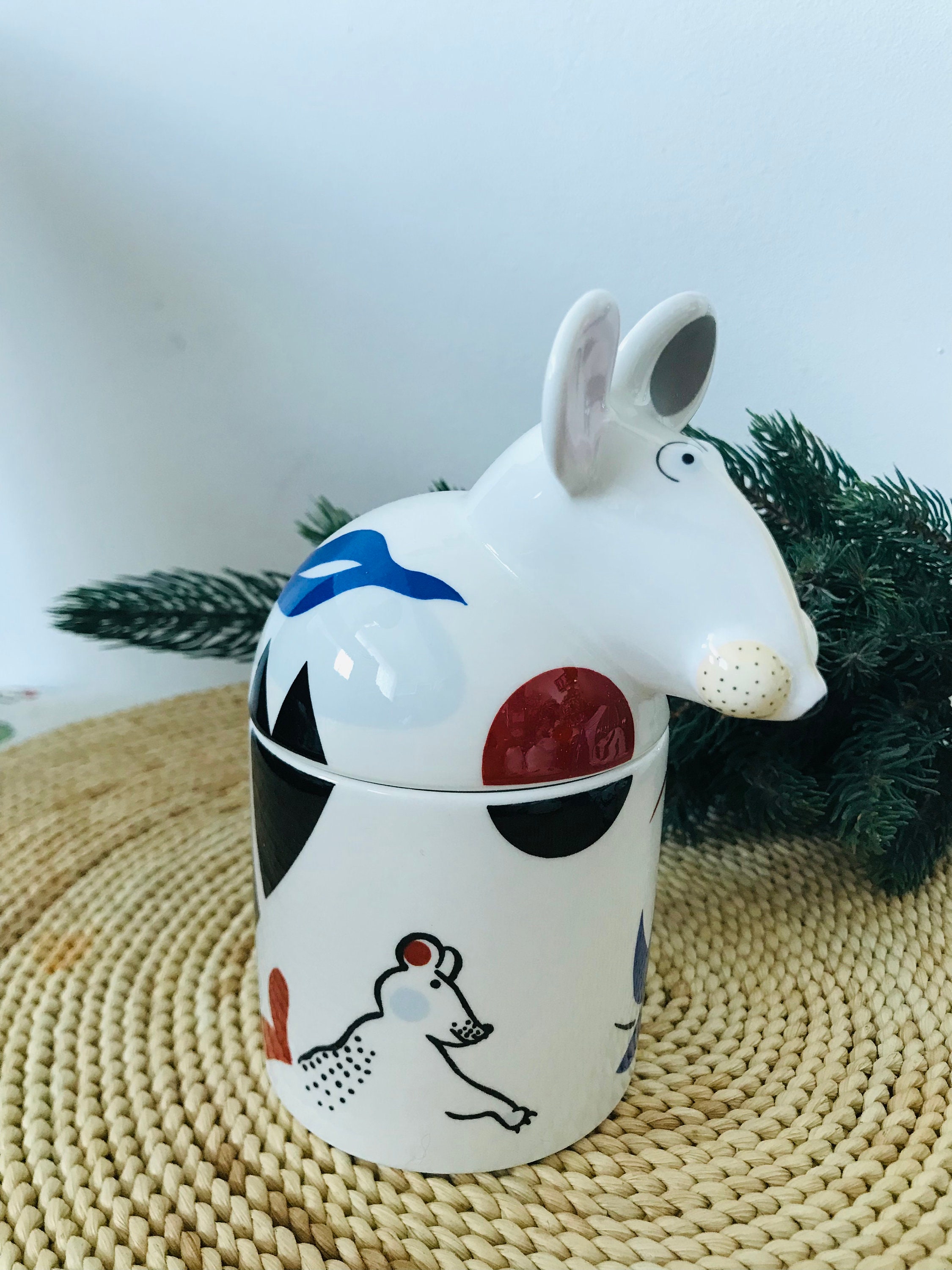 Vintage Villeroy & Boch ANIMAL PARK Mouse Jam Pot Design by