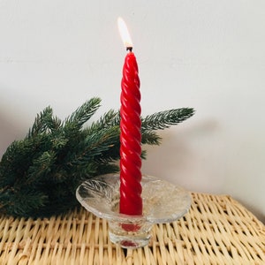 KOSTA BODA Crystal candle holder - Vintage Kosta Boda glass candlestick - Handmade Kosta Sweden glass candle holder -Scandinavian decor