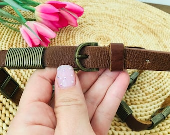 Ceinture marron More & More en cuir véritable pour femmes