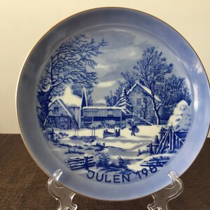 Vintage Julen 1981 plate - Norwegian Christmas plate - Vintage Christmas plate 1981 - Collectible Christmas plate