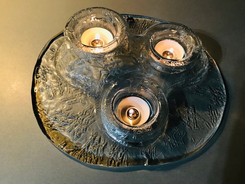 Vintage Muurla Candlestick Meri Lasi Volcano Candle Holder Etsy