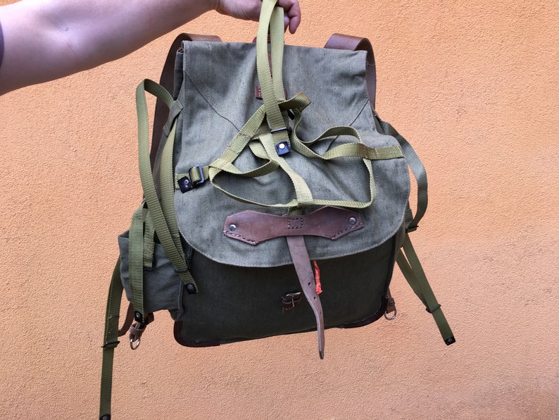distressed canvas backpack
