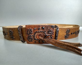 Vintage genuine leather women belt - Genuine leather belt -