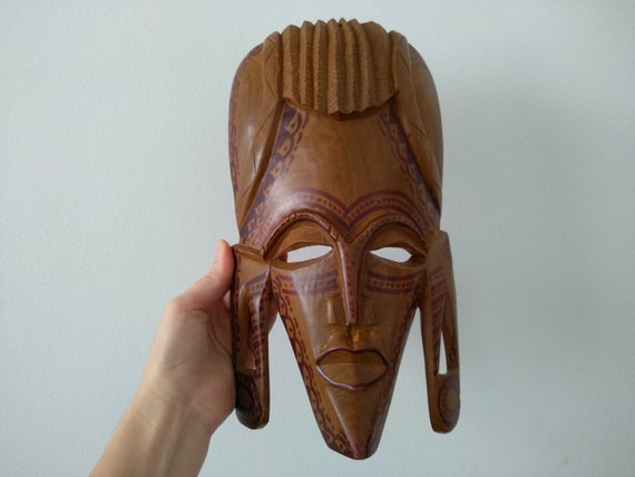 Vintage African Mask Vintage African Wood Carving Face - Etsy