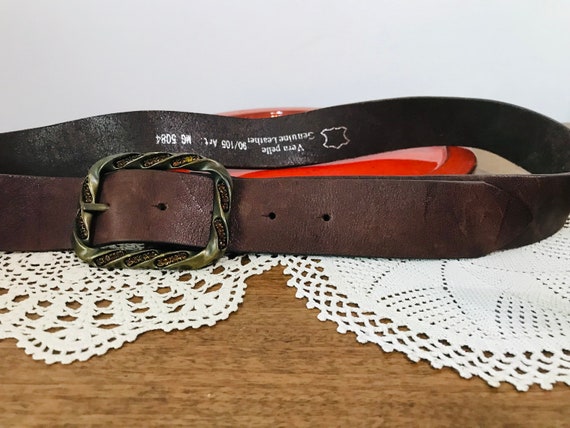 Vintage Vera Pelle genuine leather belt - Brown g… - image 8