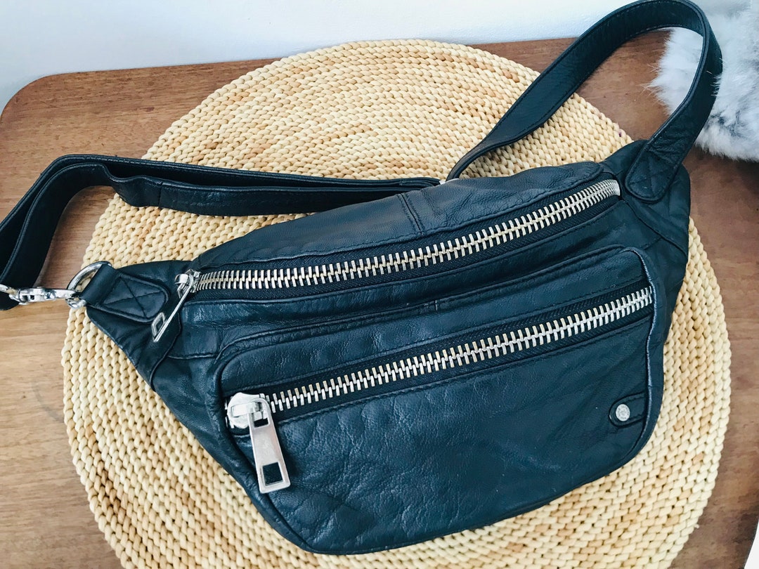 DEPECHE Genuine Leather Black Bag Genuine Leather Designer