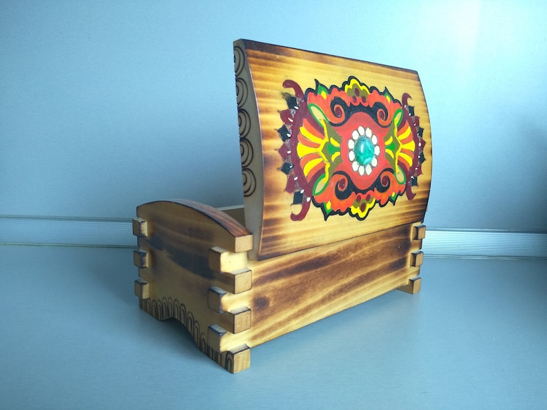 Home decor Vintage wooden box Jewelry box Vintage handmade wooden box Vintage box Vintage Pyrography box Retro box Memory Box